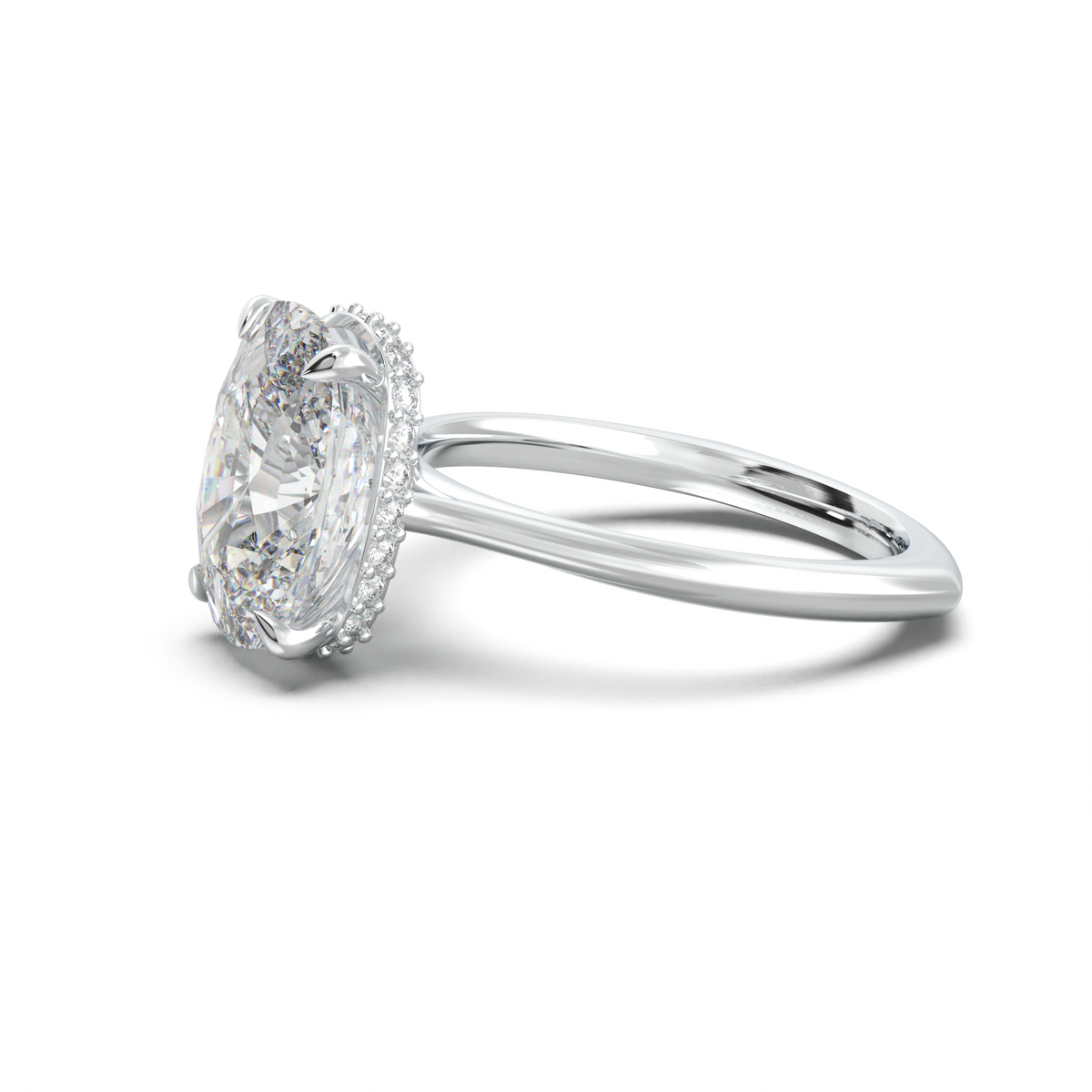 Cushion Hidden Halo Engagement Ring