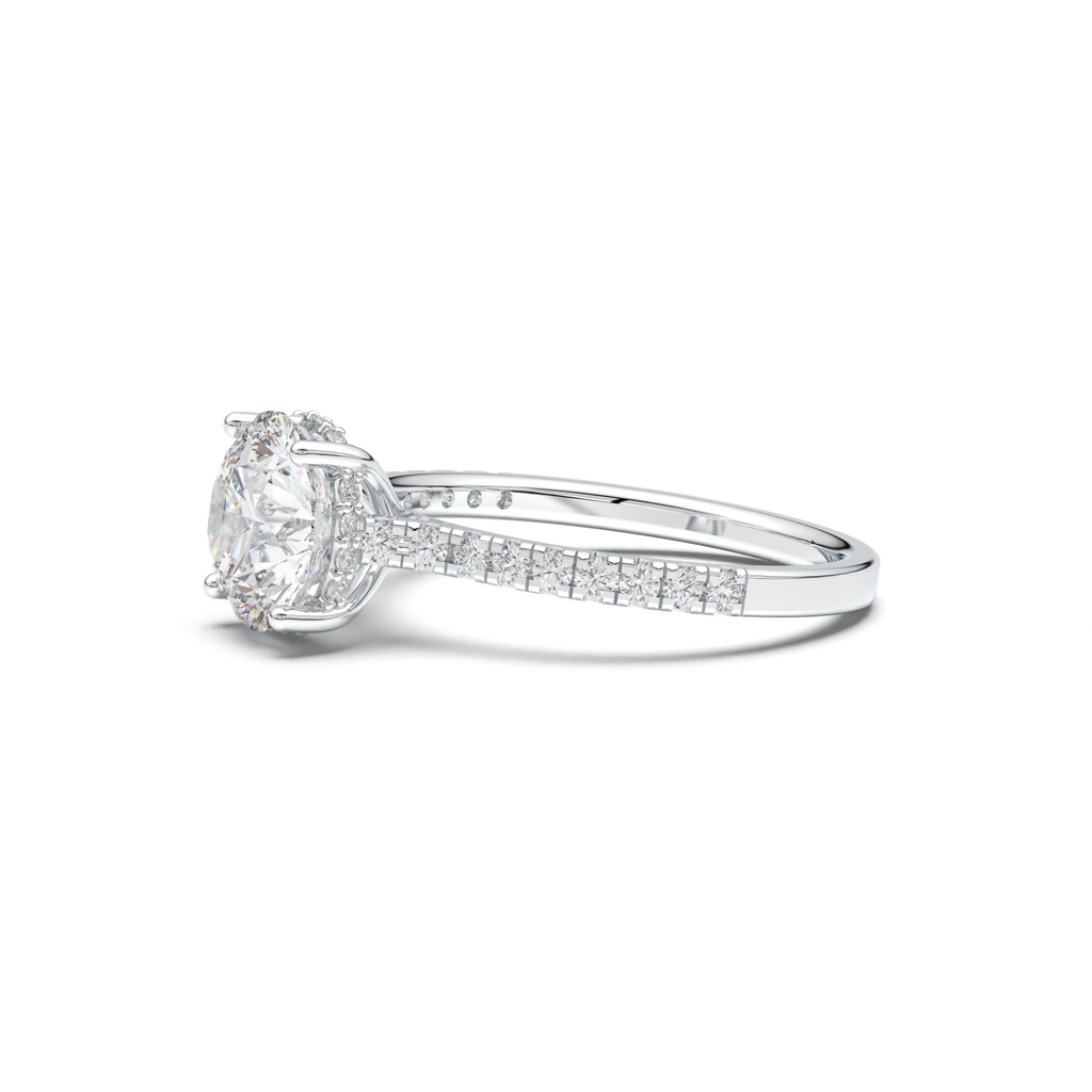 Round Pavé Engagement Ring