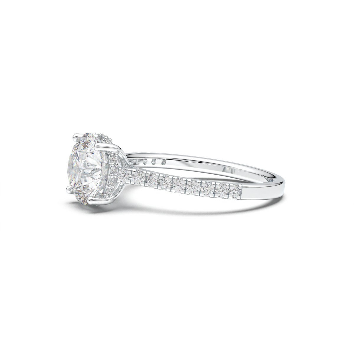 Round Pavé Engagement Ring