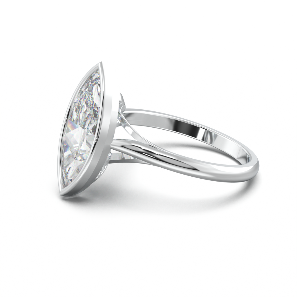 Marquise Bezel Solitaire Engagement Ring