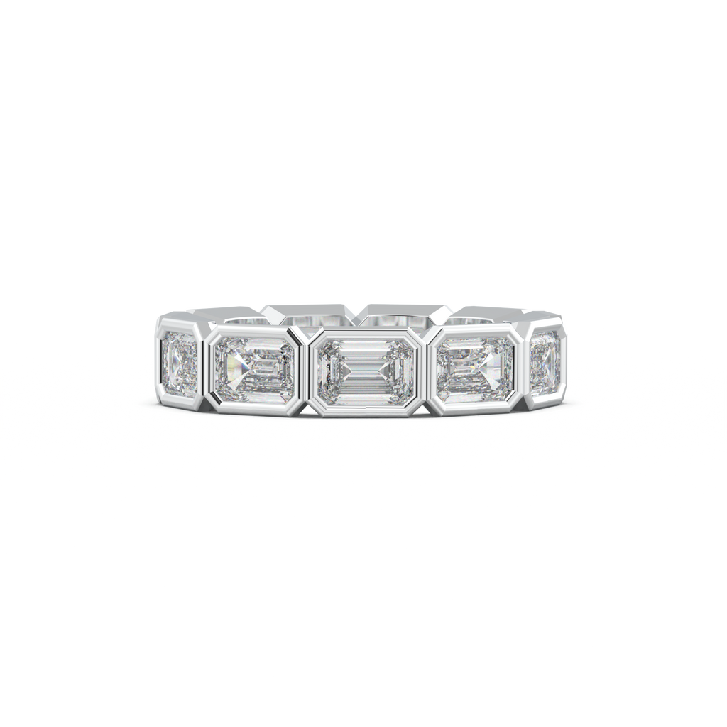 Emerald-Cut Bezel-Style Eternity Wedding Band
