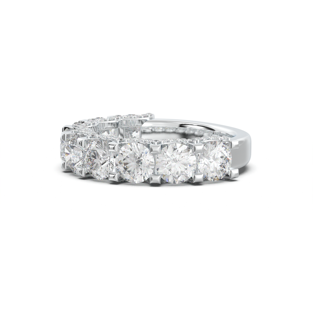 Round Diamond Pavé-Edge Wedding Band