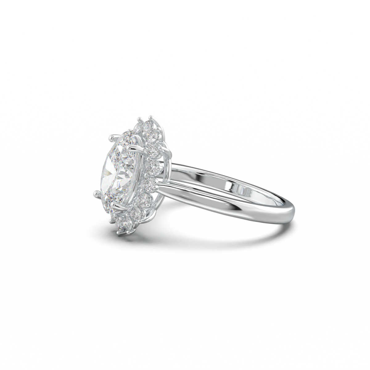 Oval Halo Engagement Ring