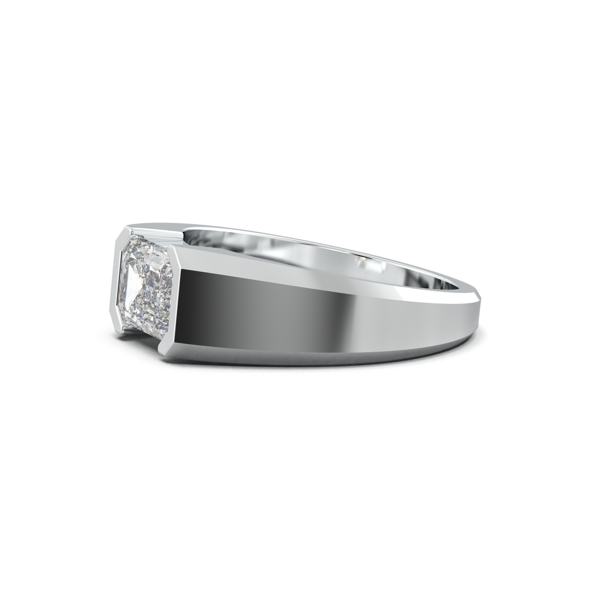 East-West Emerald Men's Ring