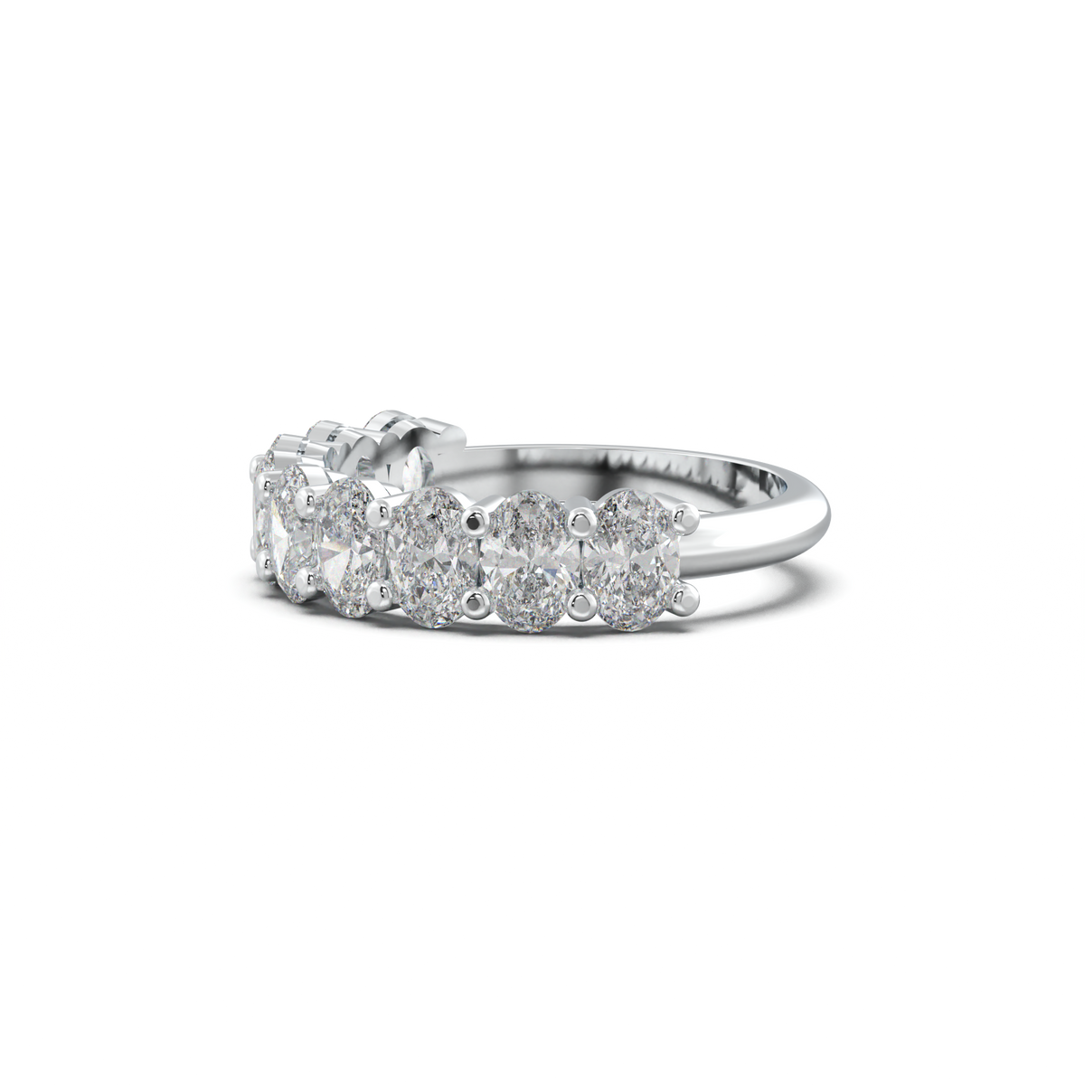 Nine-Oval Half-Eternity Wedding Band