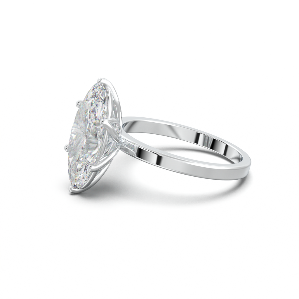 Oval Diamond-Accent Gallery Engagement Ring