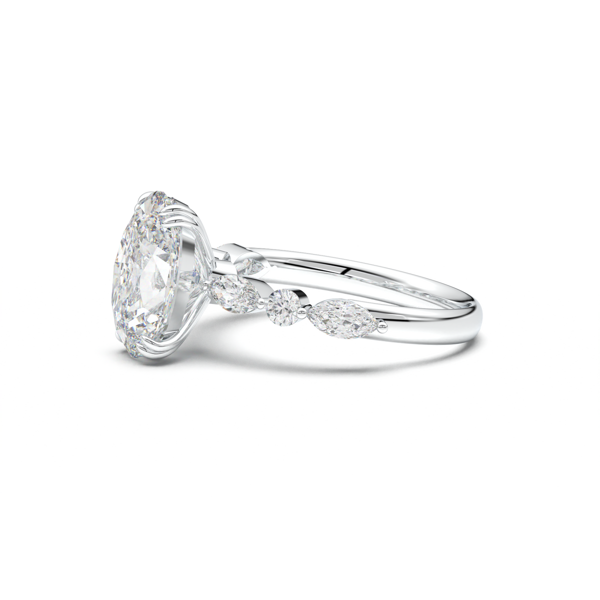 Oval Mixed-Shape Engagement Ring