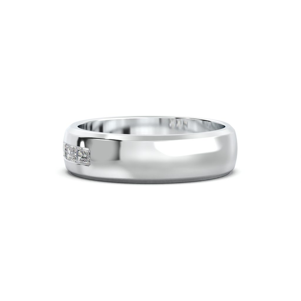 Three-Emerald Inlay Men's Band