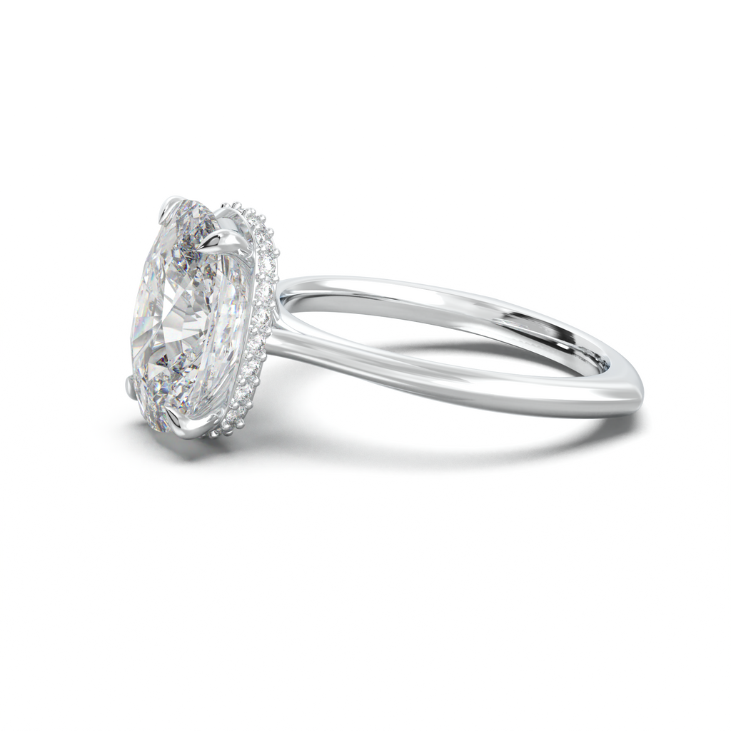 Cushion Hidden Halo Engagement Ring