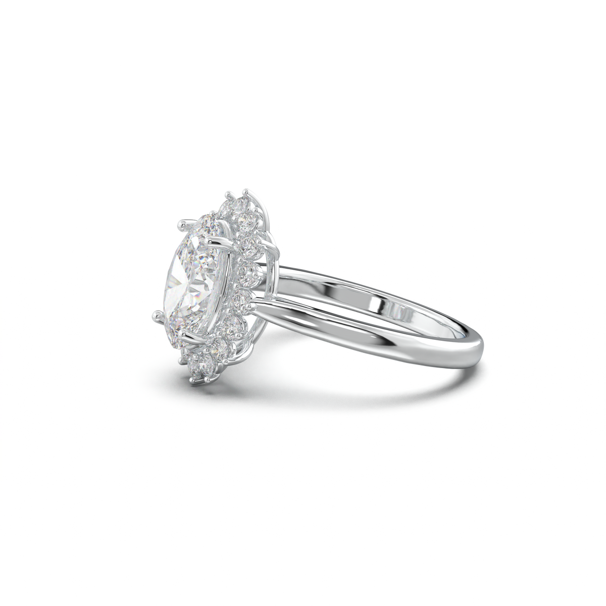 Oval Halo Engagement Ring