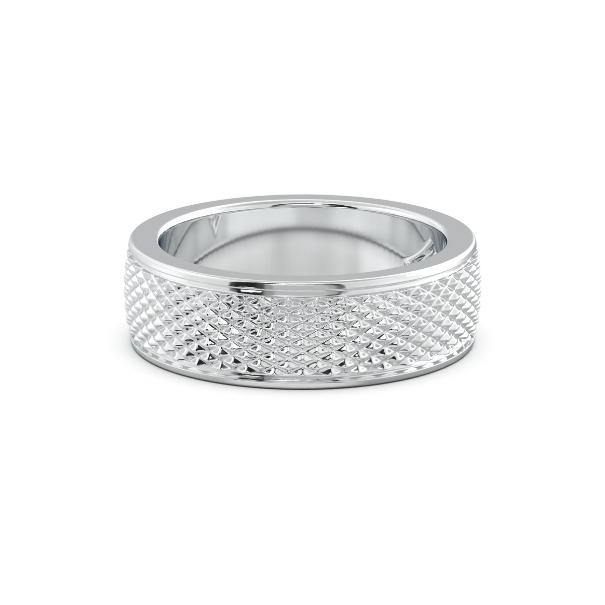 Diamond-Cut Textured Men's Wedding Band