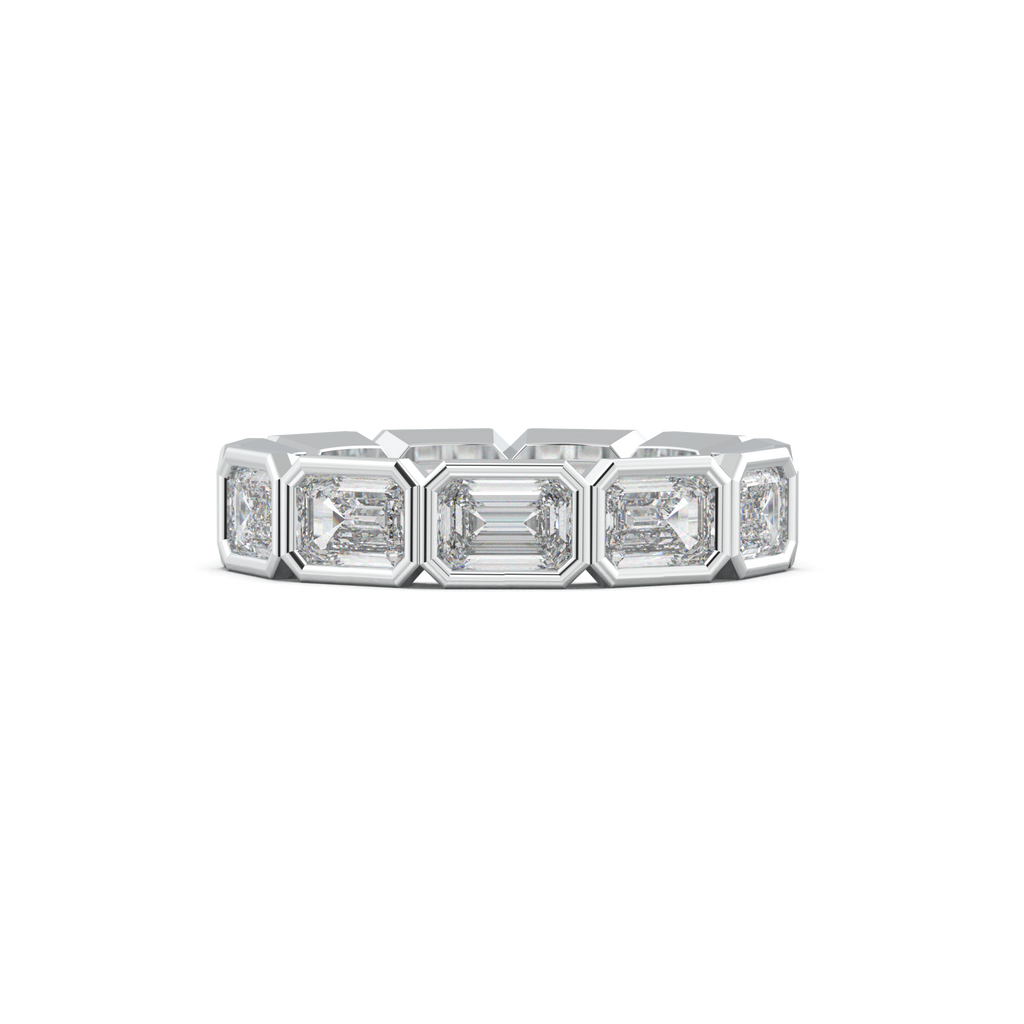 Emerald-Cut Bezel-Style Eternity Wedding Band
