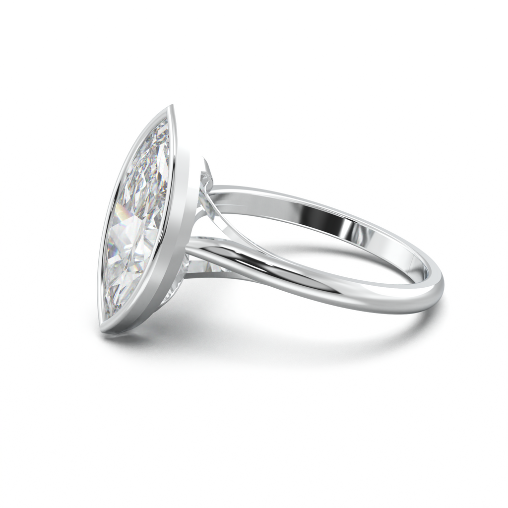 Marquise Bezel Solitaire Engagement Ring