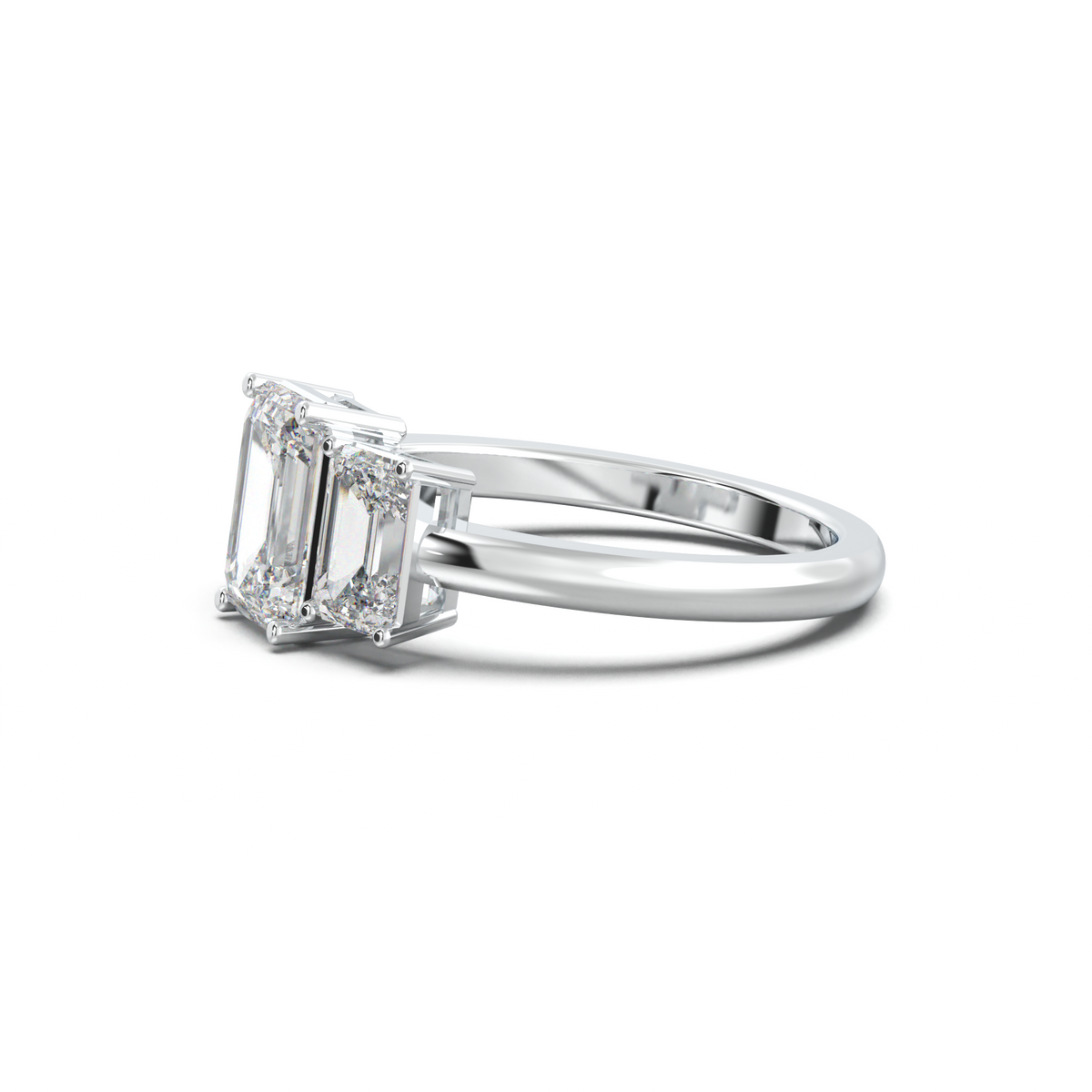 Emerald Three-Stone Engagement Ring