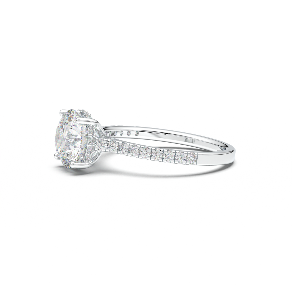 Round Pavé Engagement Ring