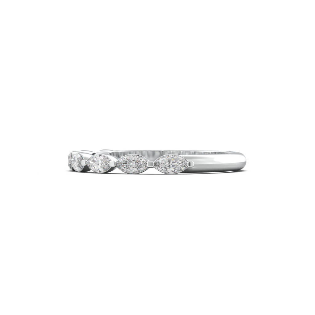 East-West Marquise Half-Eternity Wedding Band
