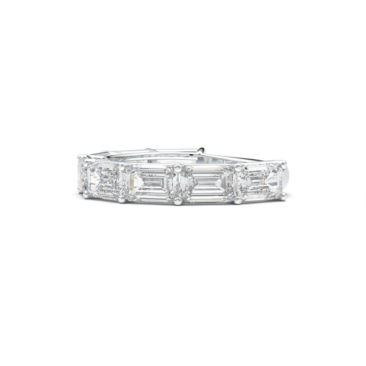 Emerald-Cut Six-Stone Wedding Band