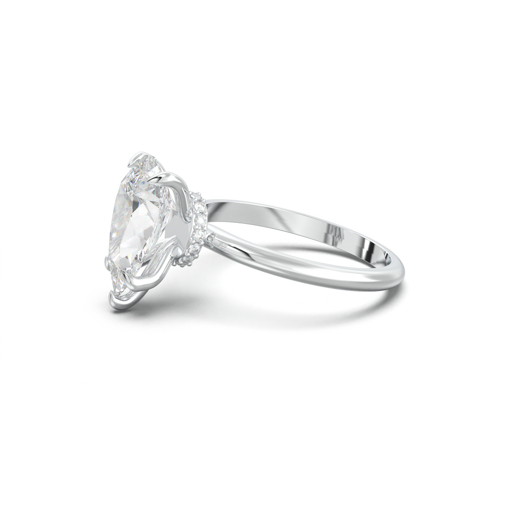 Pear Hidden Halo Engagement Ring