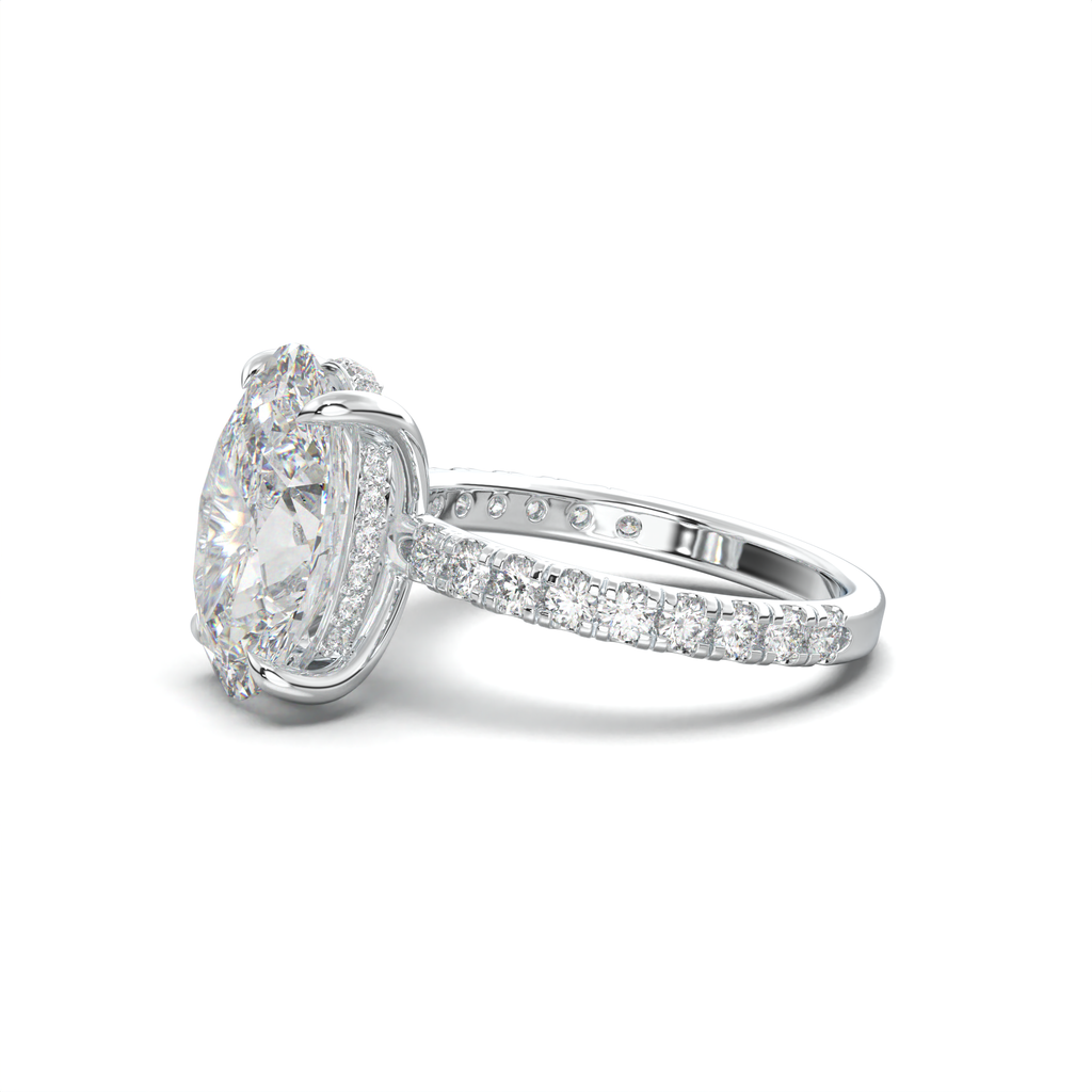 Oval Pavé Hidden Halo Engagement Ring