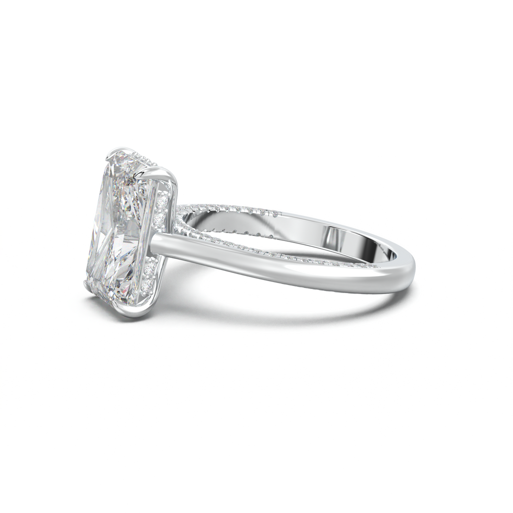 Radiant Pavé Hidden Halo Engagement Ring