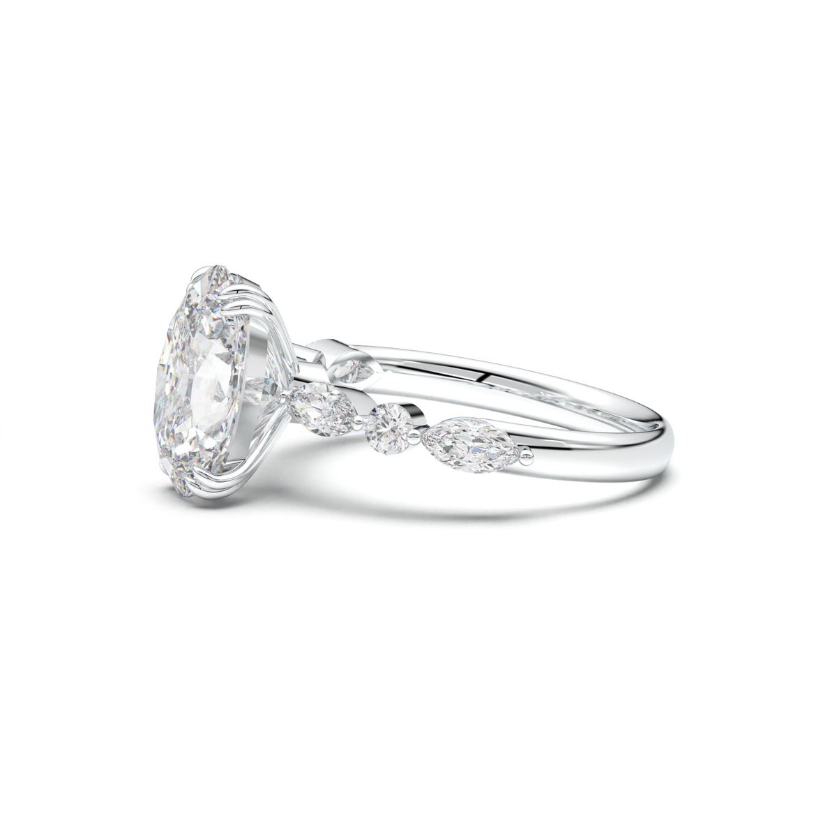 Oval Mixed-Shape Engagement Ring