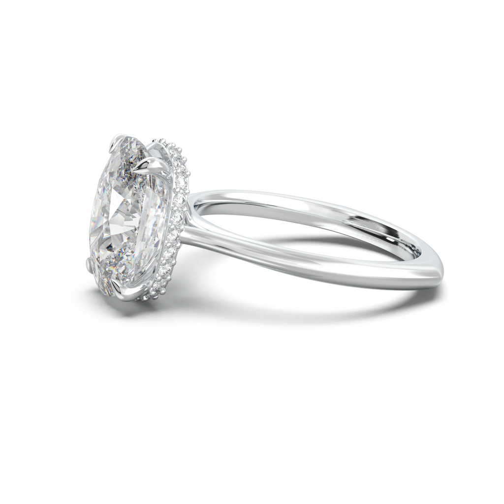 Cushion Hidden Halo Engagement Ring