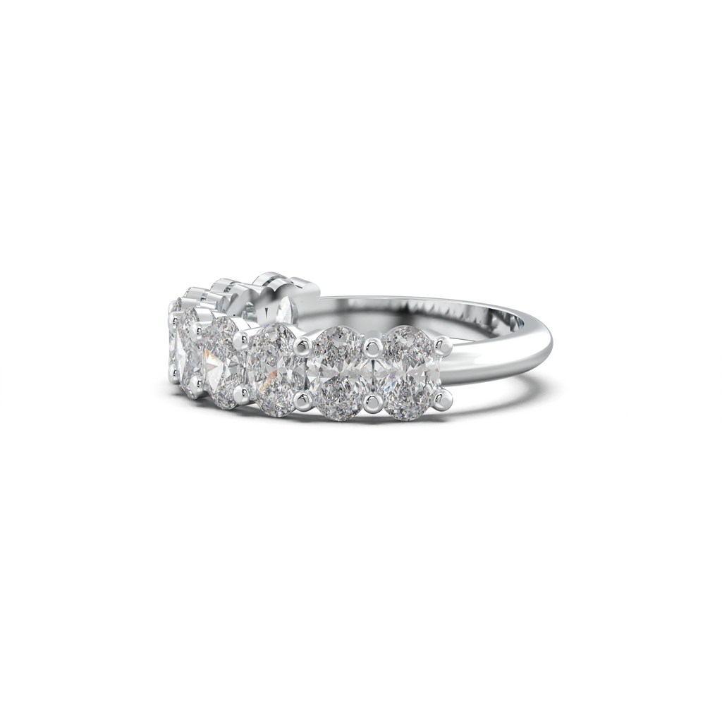 Nine-Oval Half-Eternity Wedding Band