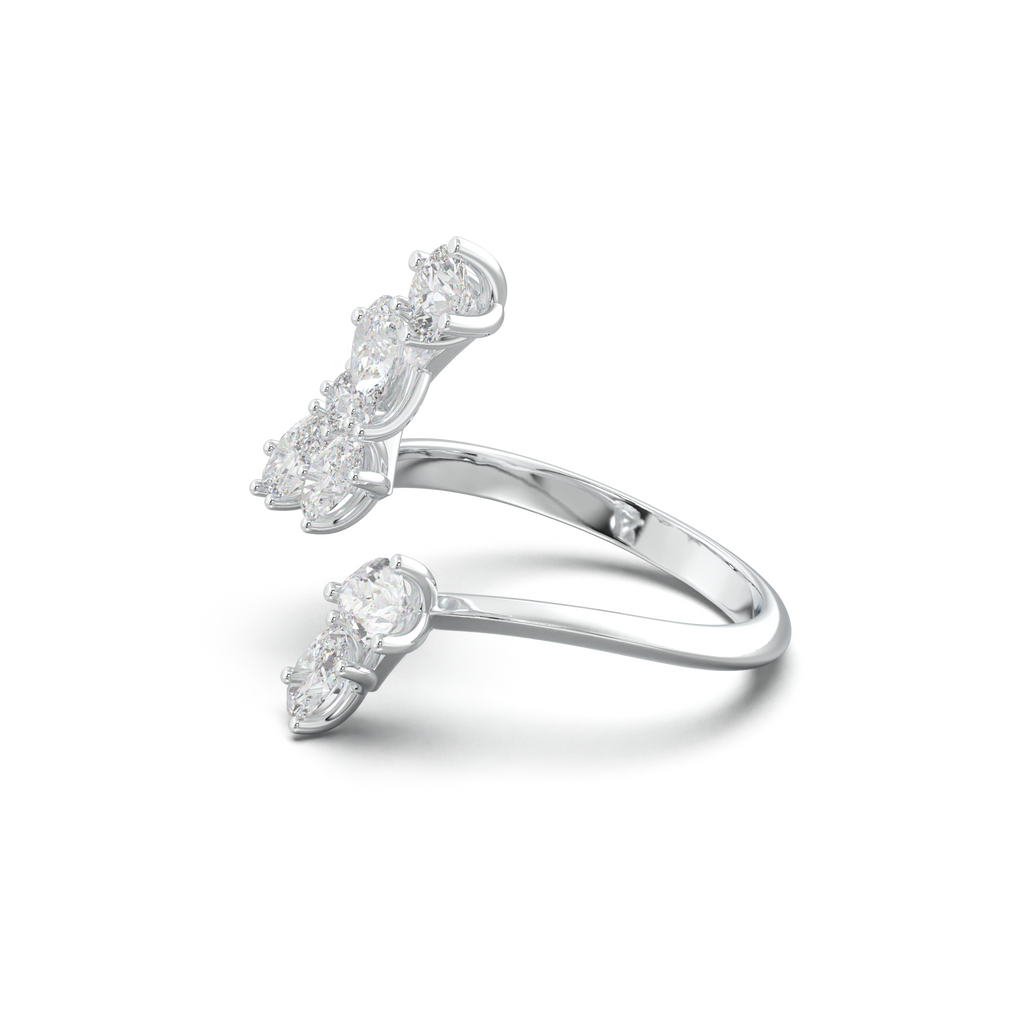 Asymmetric Mixed-Shape Diamond & Peridot Ring