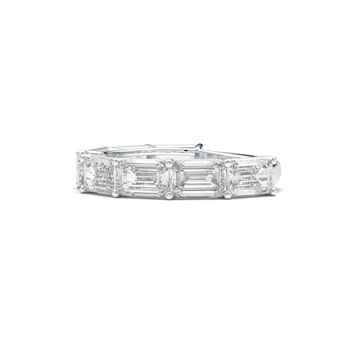 Emerald-Cut Six-Stone Wedding Band