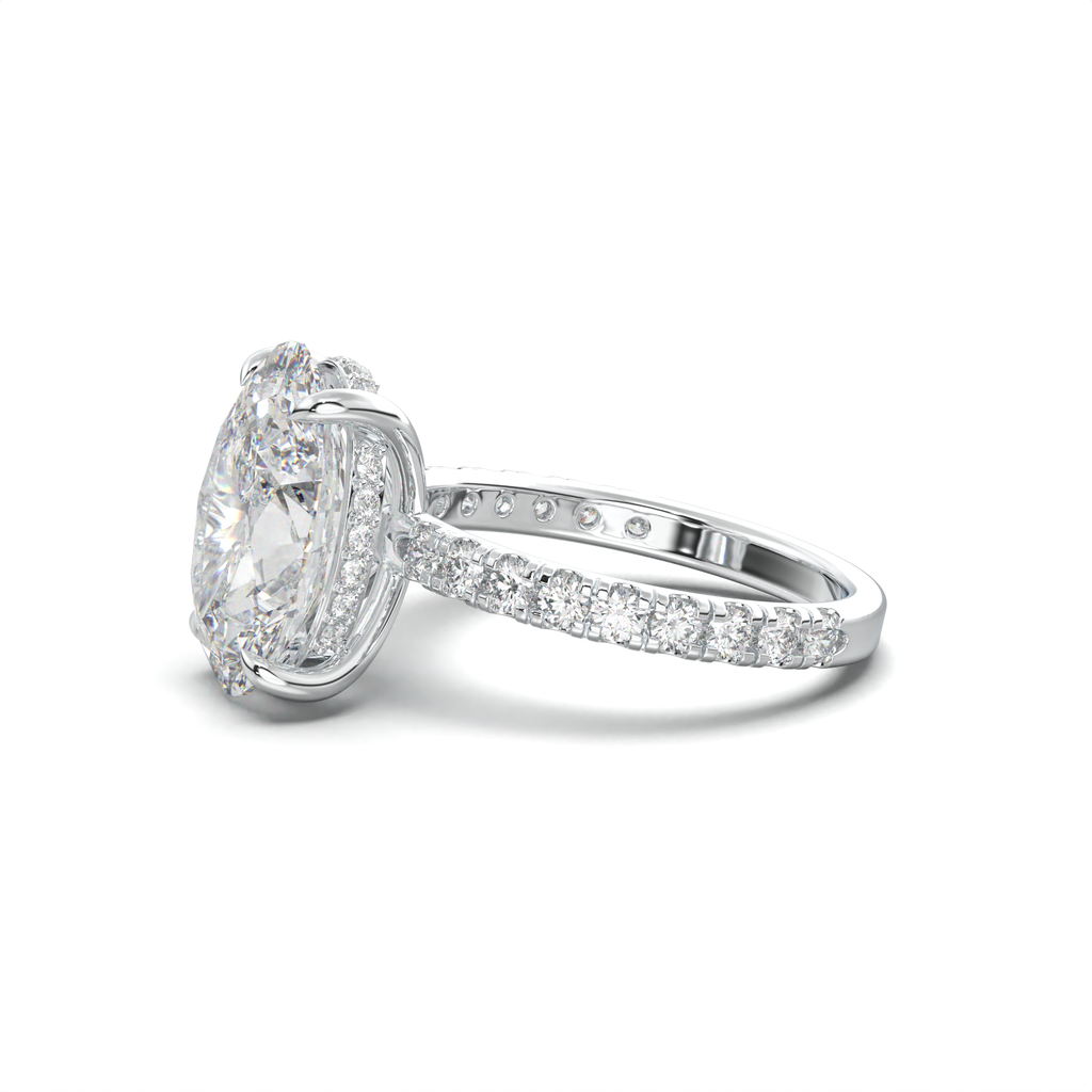 Oval Pavé Hidden Halo Engagement Ring