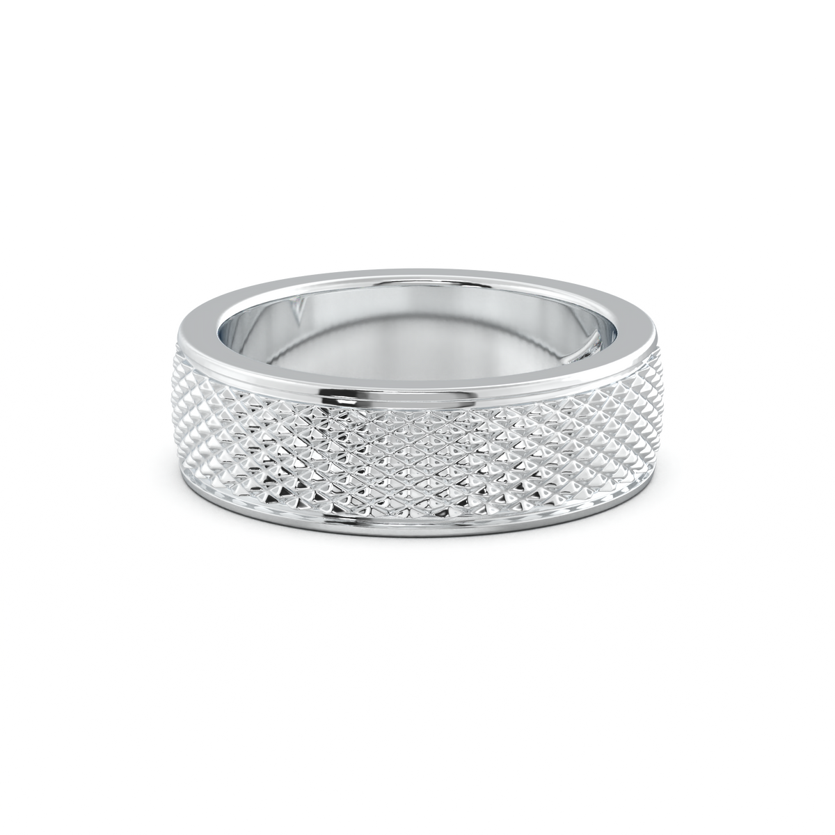 Diamond-Cut Textured Men's Wedding Band