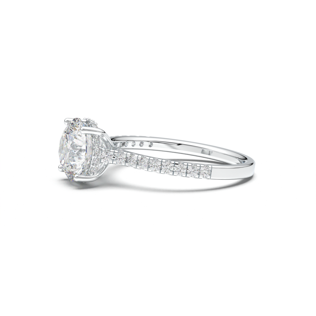 Round Pavé Engagement Ring