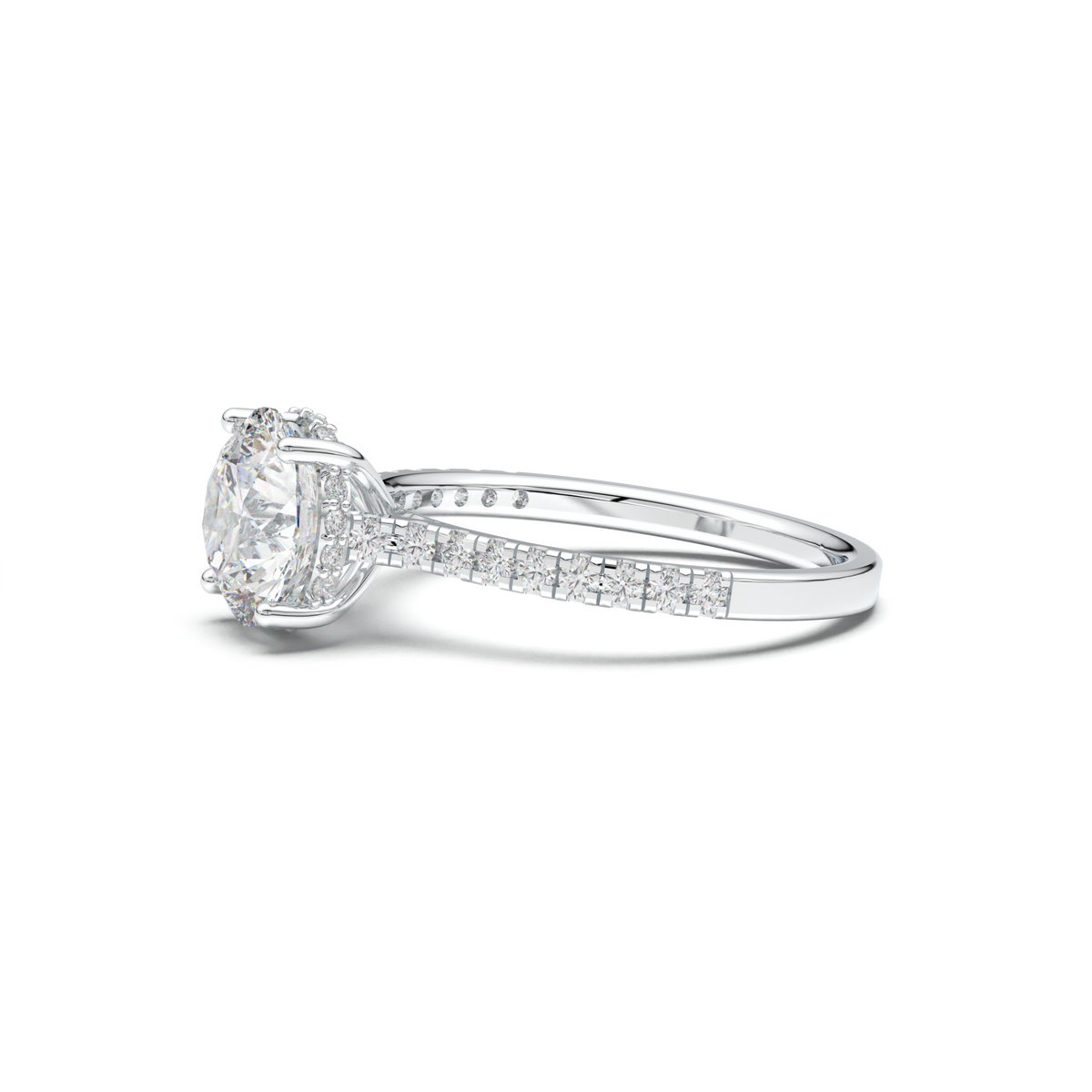 Round Pavé Engagement Ring