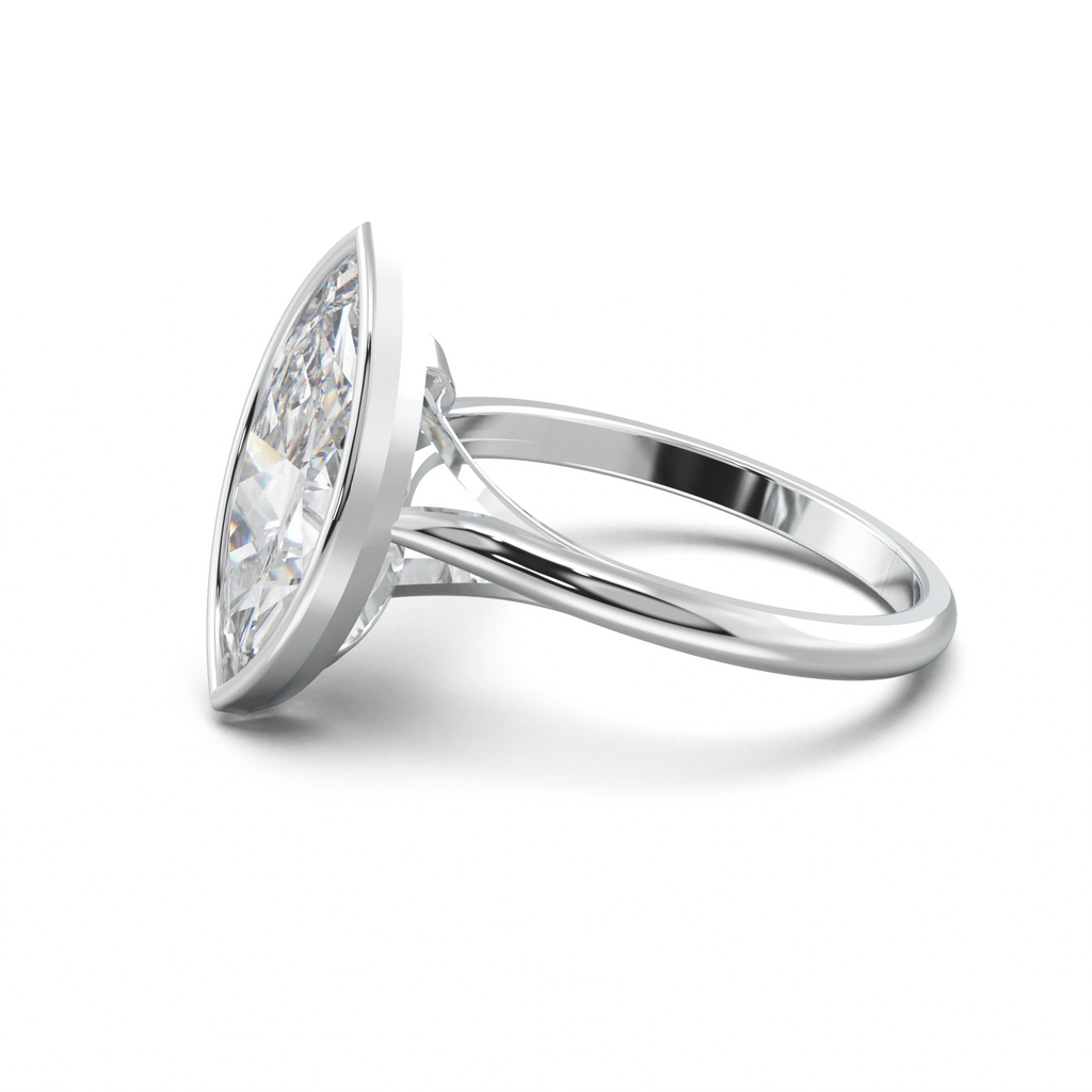 Marquise Bezel Solitaire Engagement Ring