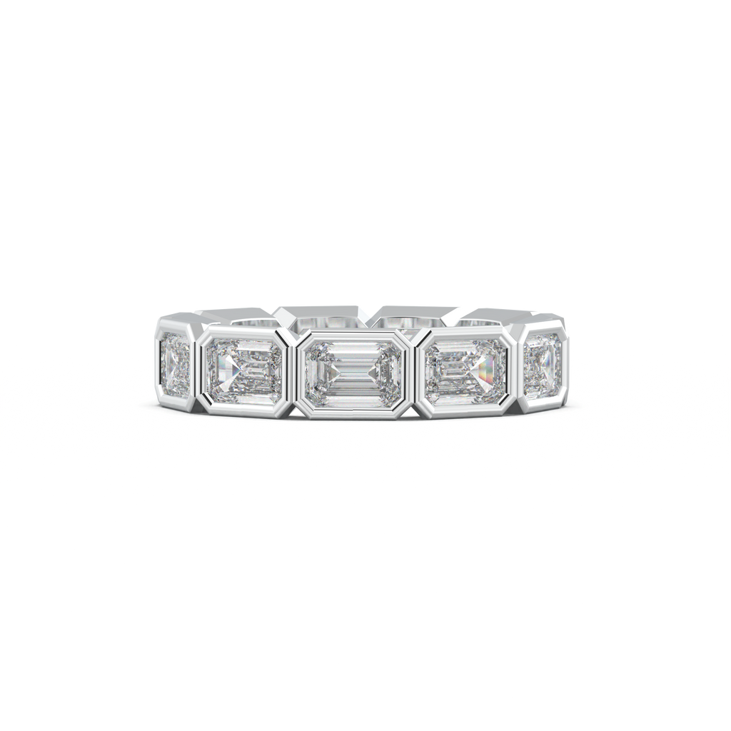 Emerald-Cut Bezel-Style Eternity Wedding Band