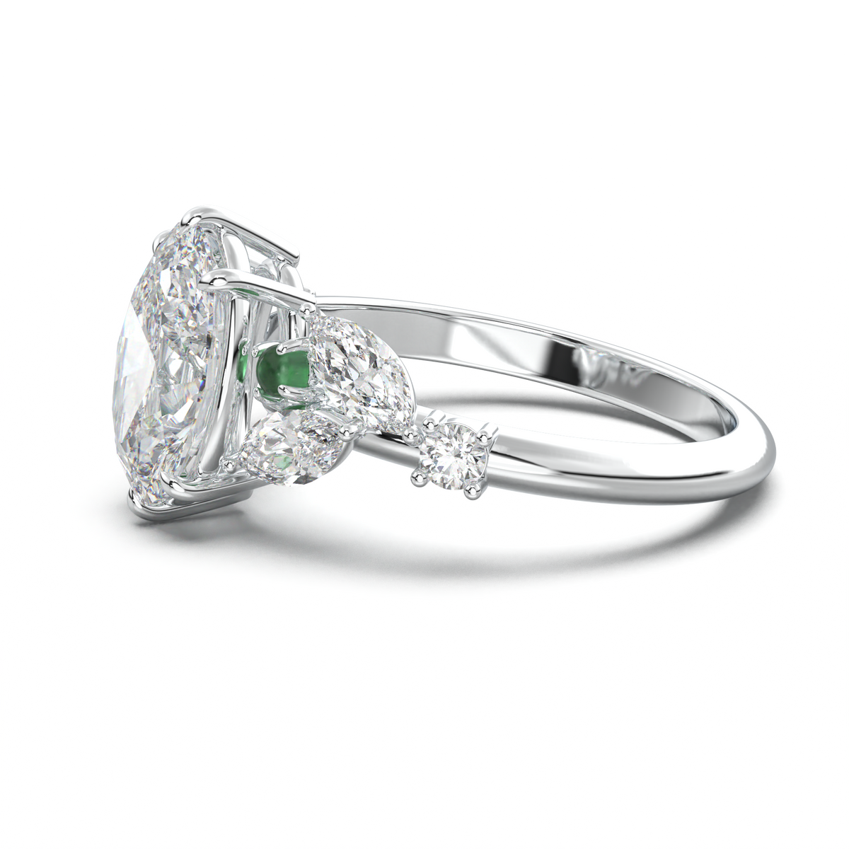 Oval Marquise-Accent Engagement Ring