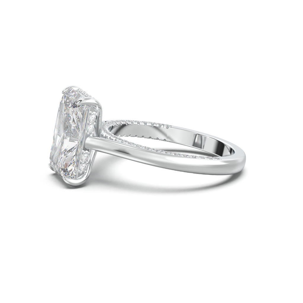 Radiant Pavé Hidden Halo Engagement Ring