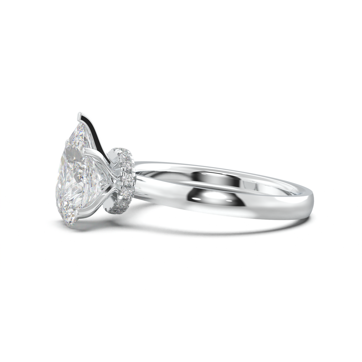 Cushion Hidden Pavé Engagement Ring