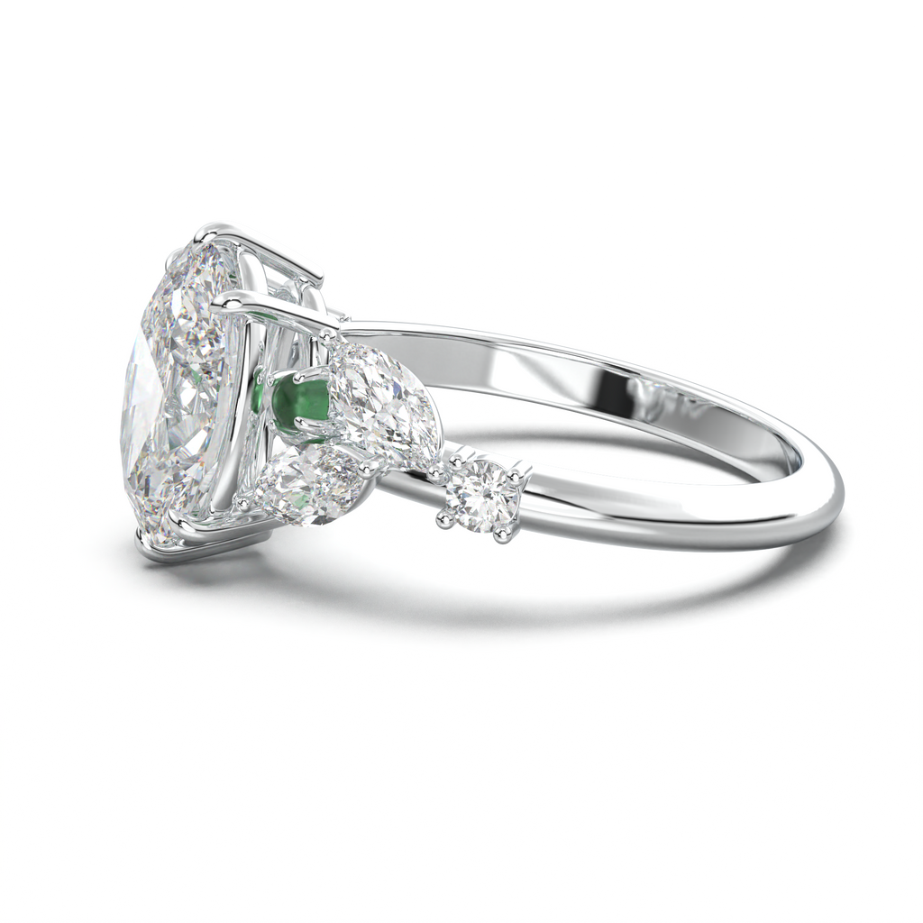 Oval Marquise-Accent Engagement Ring