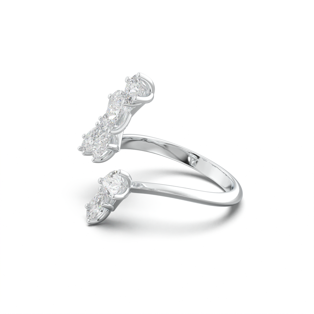 Asymmetric Mixed-Shape Diamond & Peridot Ring