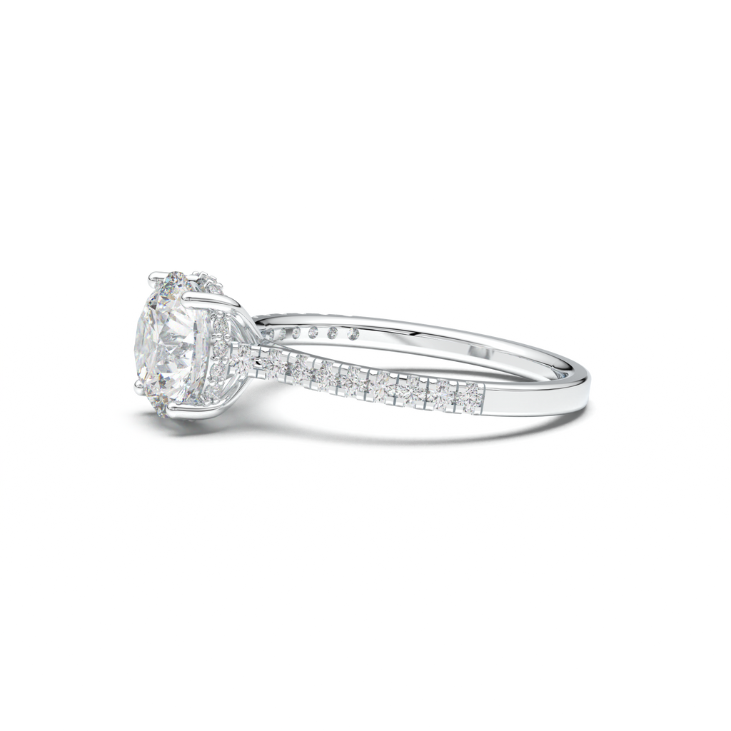Round Pavé Engagement Ring