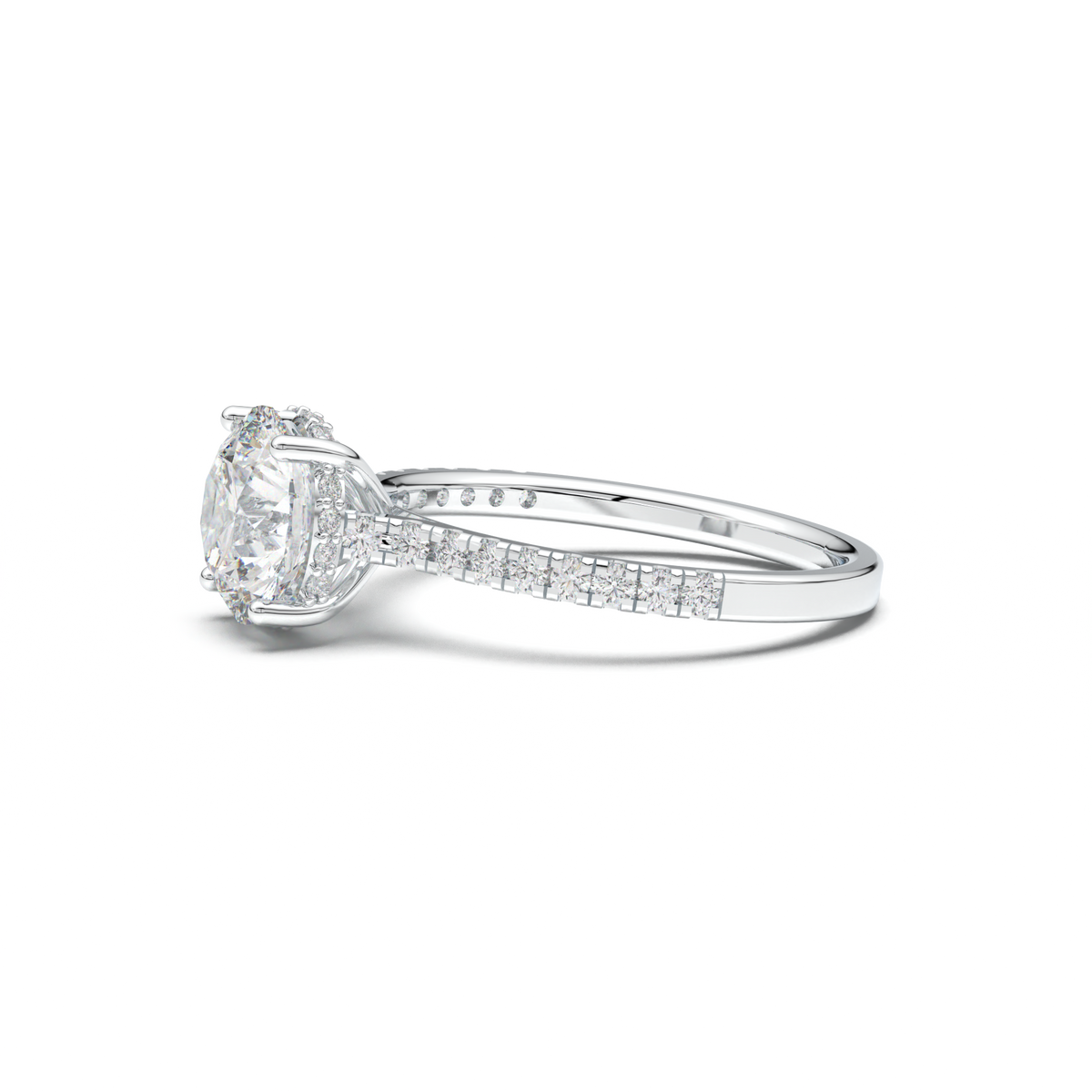 Round Pavé Engagement Ring