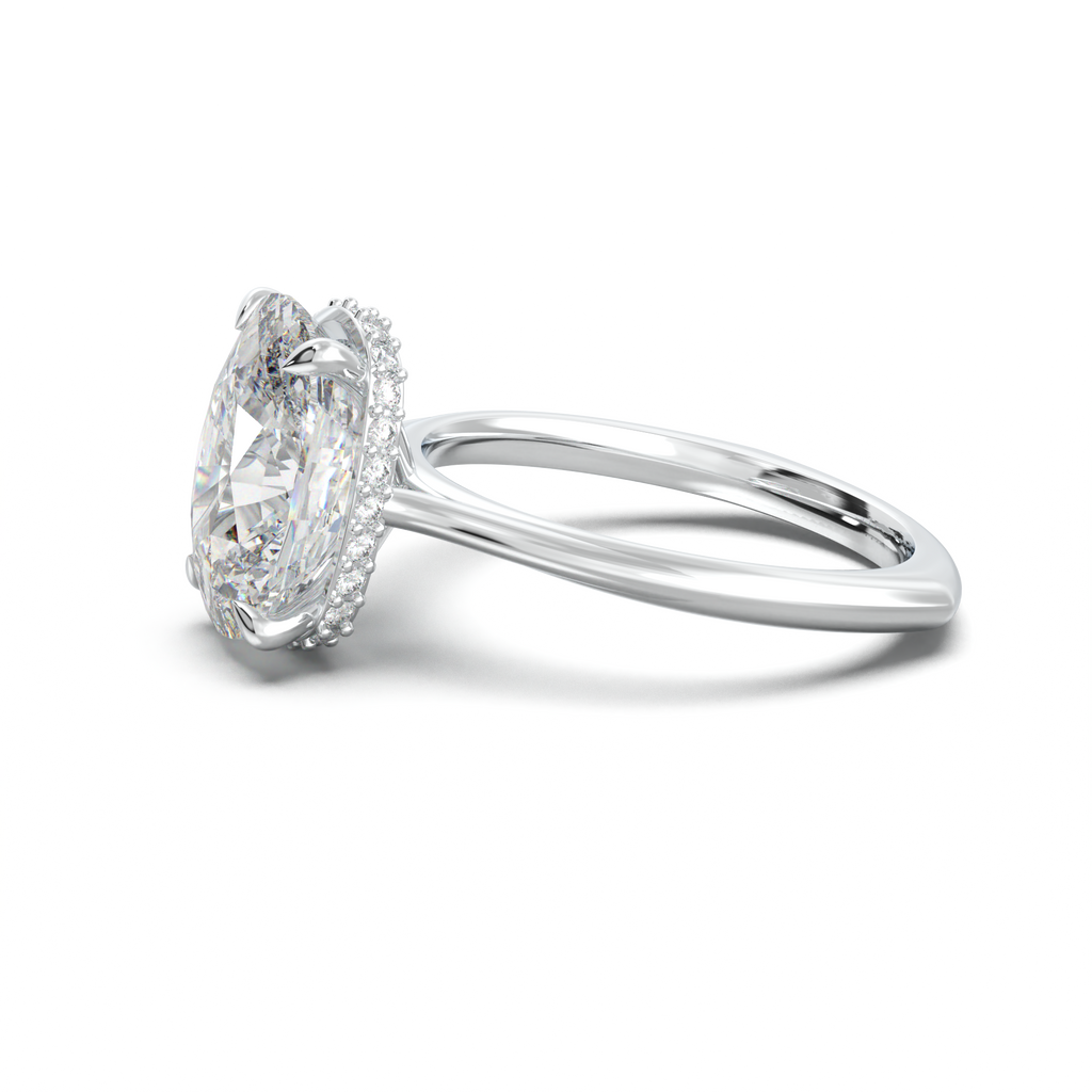 Cushion Hidden Halo Engagement Ring