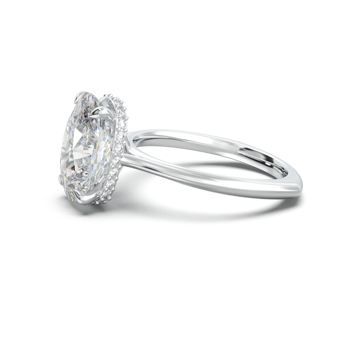 Cushion Hidden Halo Engagement Ring