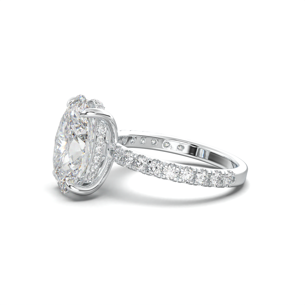 Oval Pavé Hidden Halo Engagement Ring