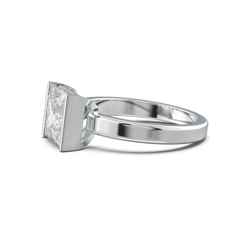 Princess Half-Bezel Engagement Ring