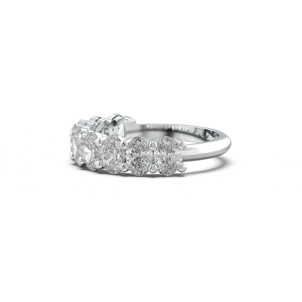 Nine-Oval Half-Eternity Wedding Band