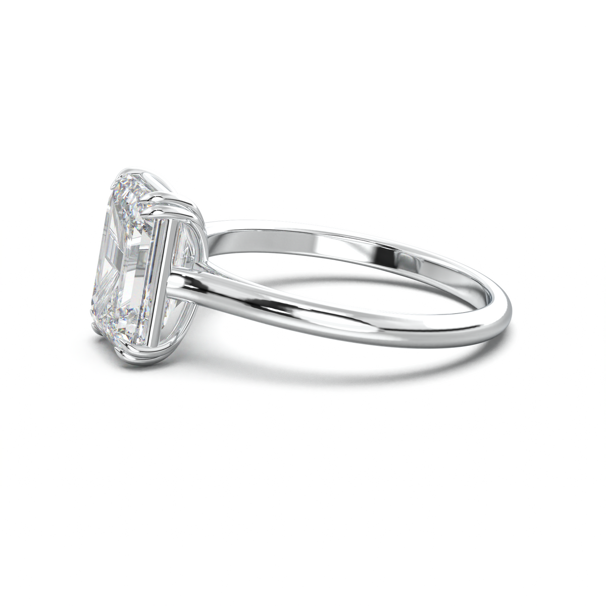 Emerald Solitaire Engagement Ring