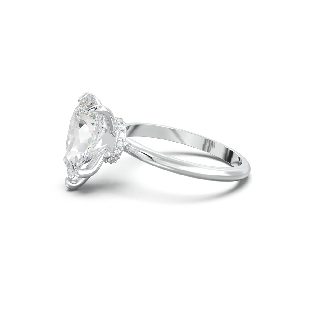 Pear Hidden Halo Engagement Ring