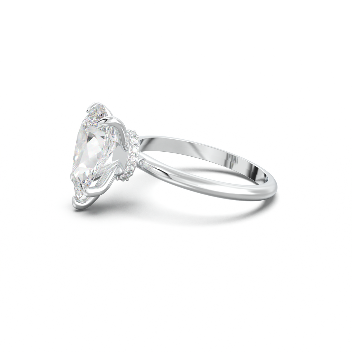 Pear Hidden Halo Engagement Ring